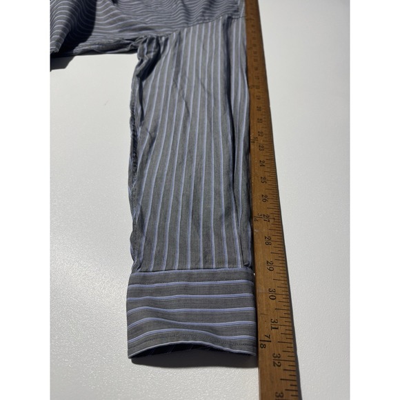 Tommy Hilfiger Blue & Gray Stripe Button Down Long Sleeve Men Size 17-1/2 xl - Picture 7 of 8